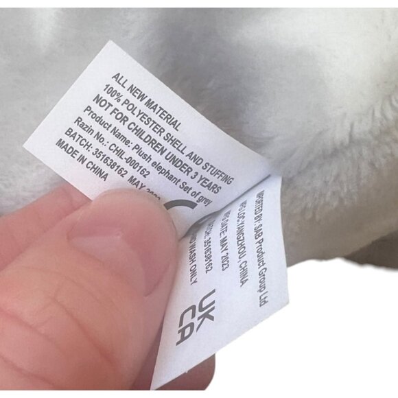 Childlike Behavior Baby Elephant Plush Star Belly Lovey 11" Stuffed Animal Soft - Picture 5 of 6